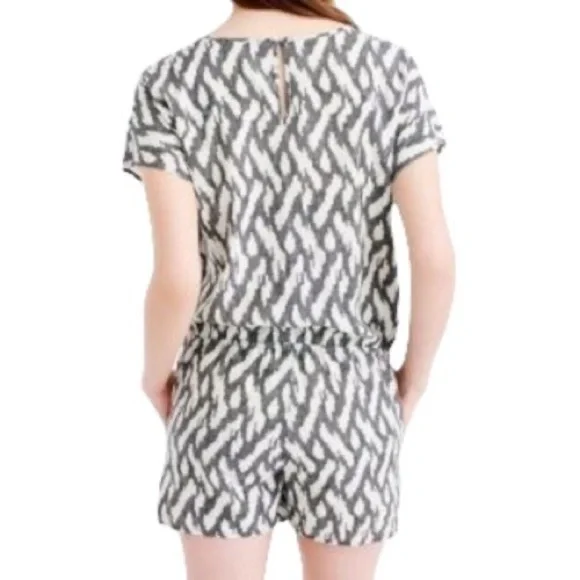 J. Crew Linen Patterned Romper - Picture 2 of 7